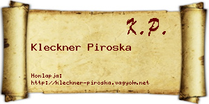 Kleckner Piroska névjegykártya